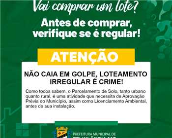 ATENO: NO CAIA EM GOLPE, LOTEAMENTO IRREGULAR  CRIME!